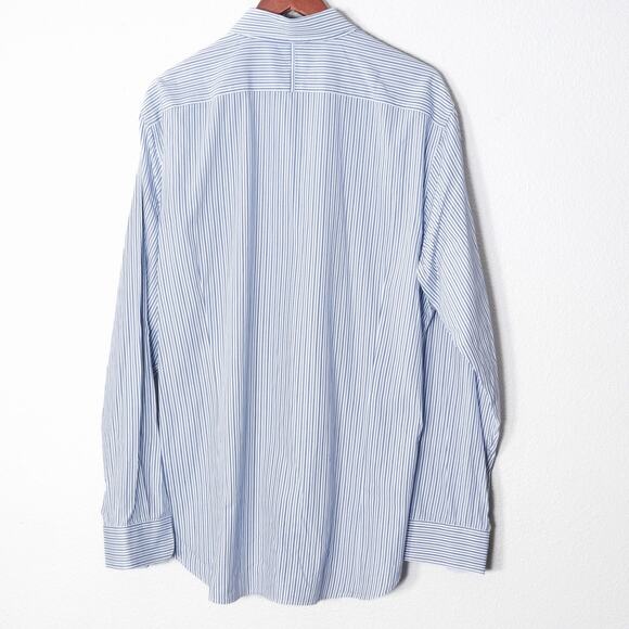 Banana Republic Men's Striped Dress Shirt Blue XL Strictly Business - Picture 2 of 10